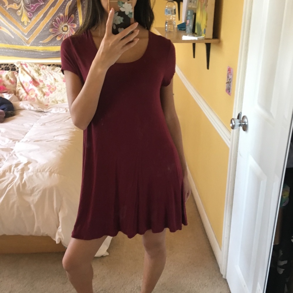 Maroon swing dress